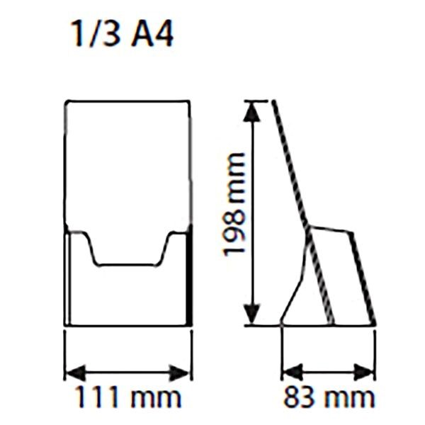 Tischprospekthalter DIN lang Hochformat 100 x 210 mm 2