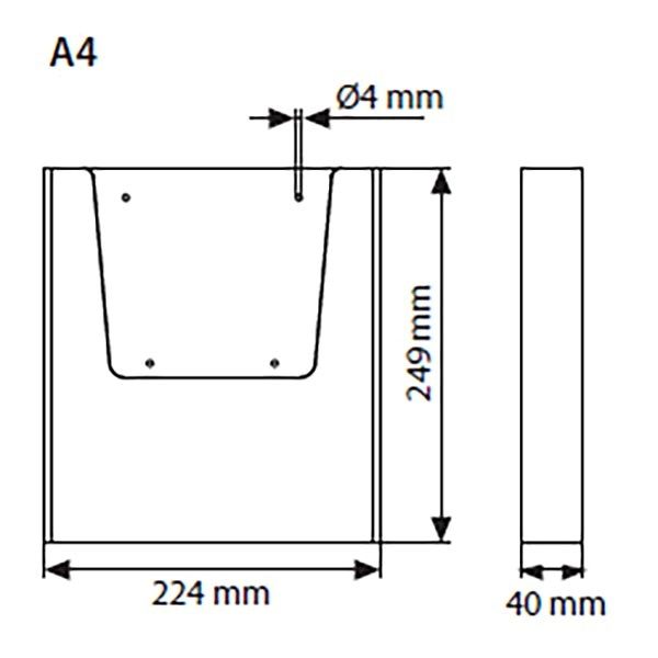 Wandprospekthalter DIN A4 Hochformat VPE 30 Stück 2