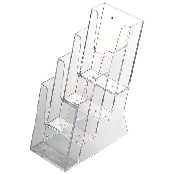 Mehrfach Tischprospekthalter DIN lang x 4 Hochformat (100 x 210 mm)