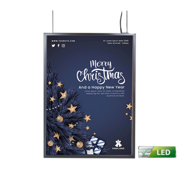 LED Leuchtrahmen Standard Doppelseitig Titelbild Weihnachtlich